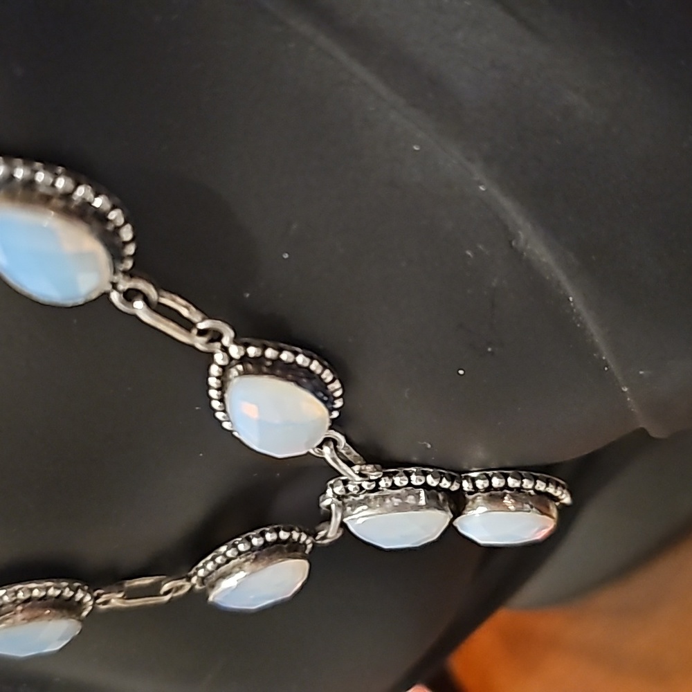 Labrodite Moonstone necklace with dangling earrings set
